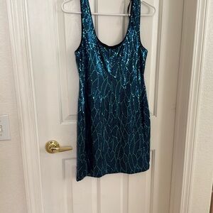 Lily Rose Blue and Green Sequin Dress